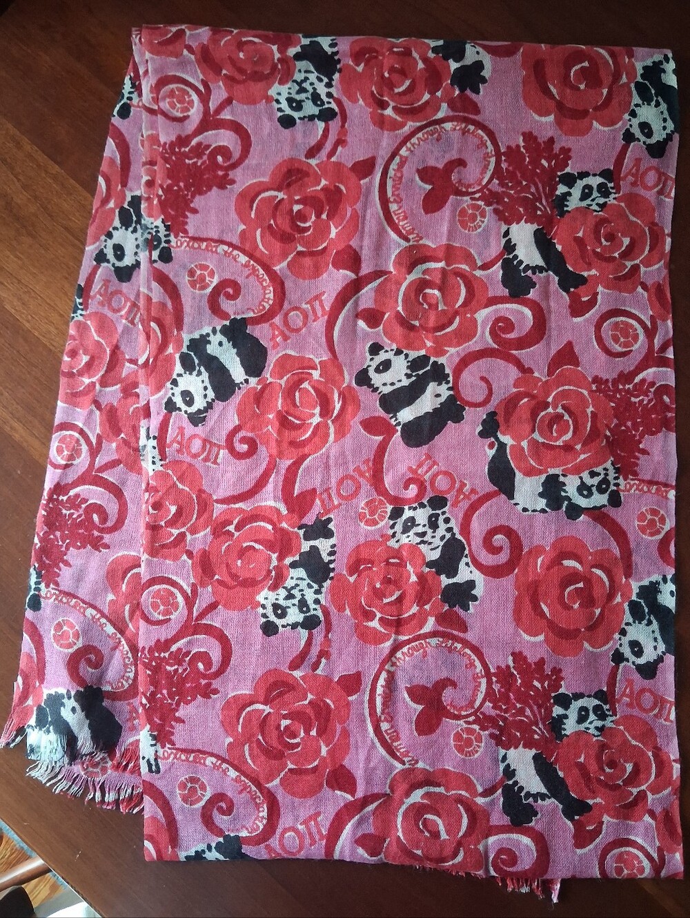 Lilly Pulitzer Murfette Scarf Alpha Omicron Pi Sorority Silk/cashmere NWOT